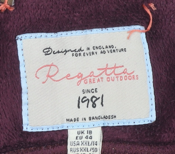 Regatta Women’s Red Hooded Mid-Length Coatigan Size 18