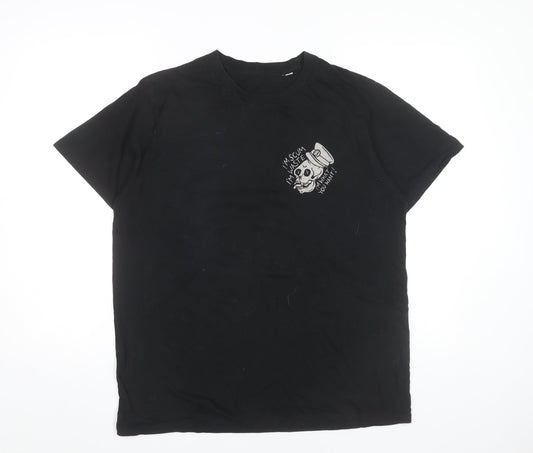 Stanley/Stella Men Black L Skull Snake Rock Graphic T-Shirt