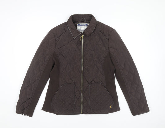 Joules Womens Brown Quilted Mid-Length Jacket Size 16