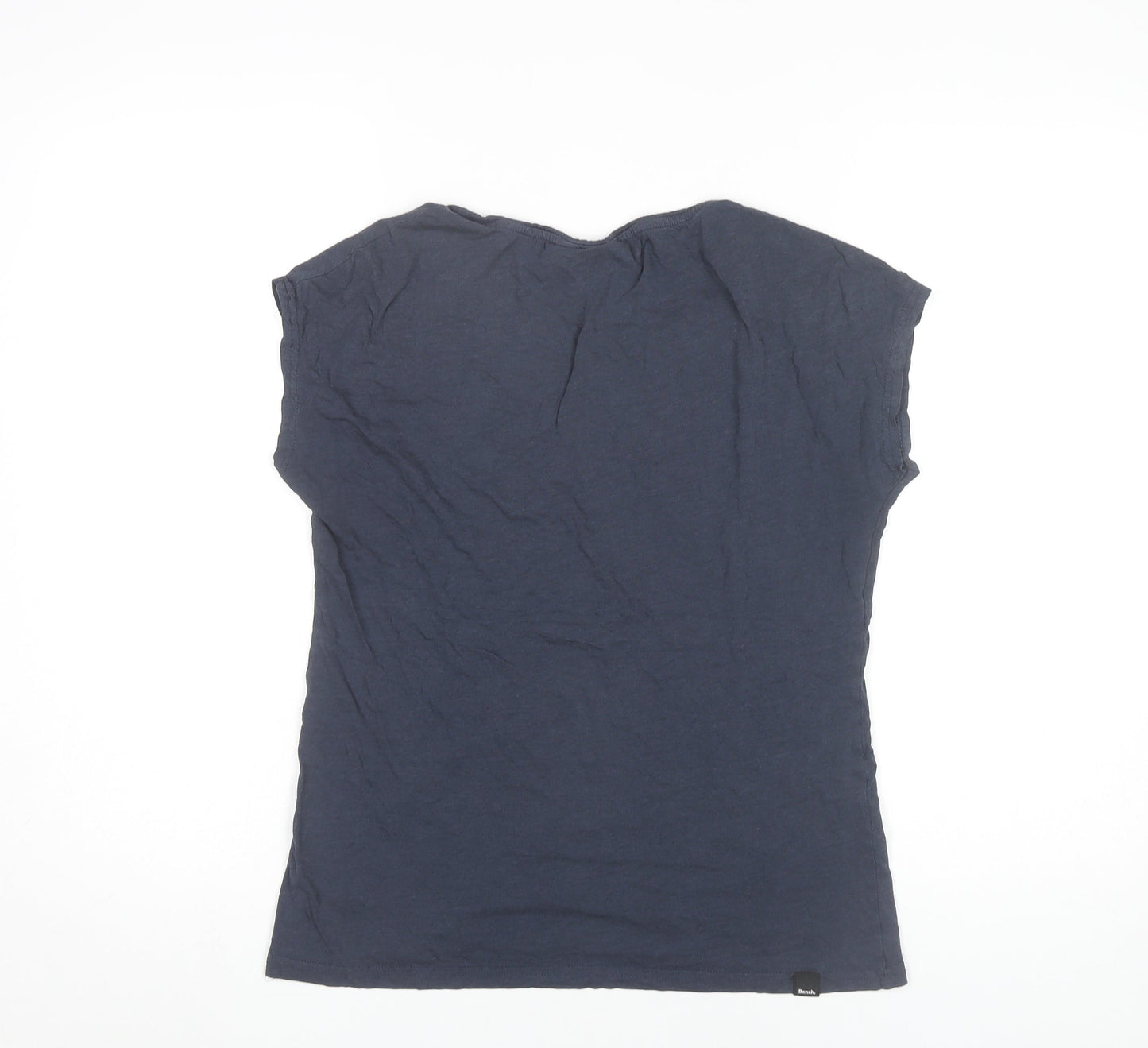 Bench Womens Blue L T-Shirt Crew Neck Cotton Viscose Casual