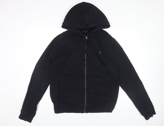 AllSaints Men’s Black Raven Full Zip Hoodie Size M Regular Fit