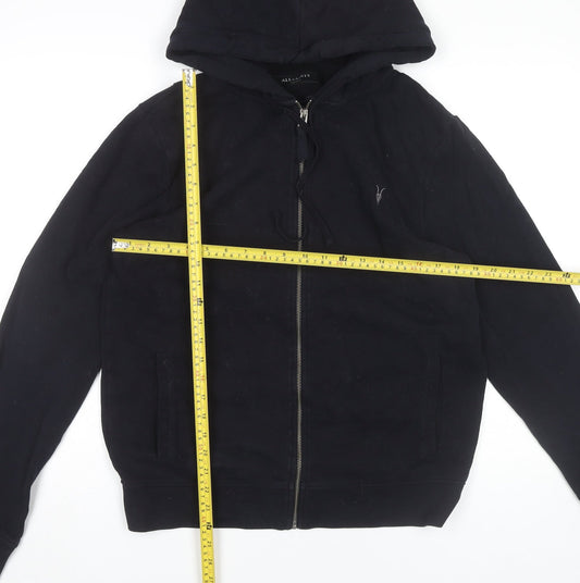 AllSaints Men’s Black Raven Full Zip Hoodie Size M Regular Fit