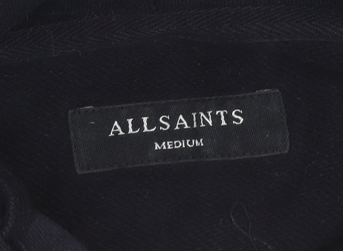 AllSaints Men’s Black Raven Full Zip Hoodie Size M Regular Fit