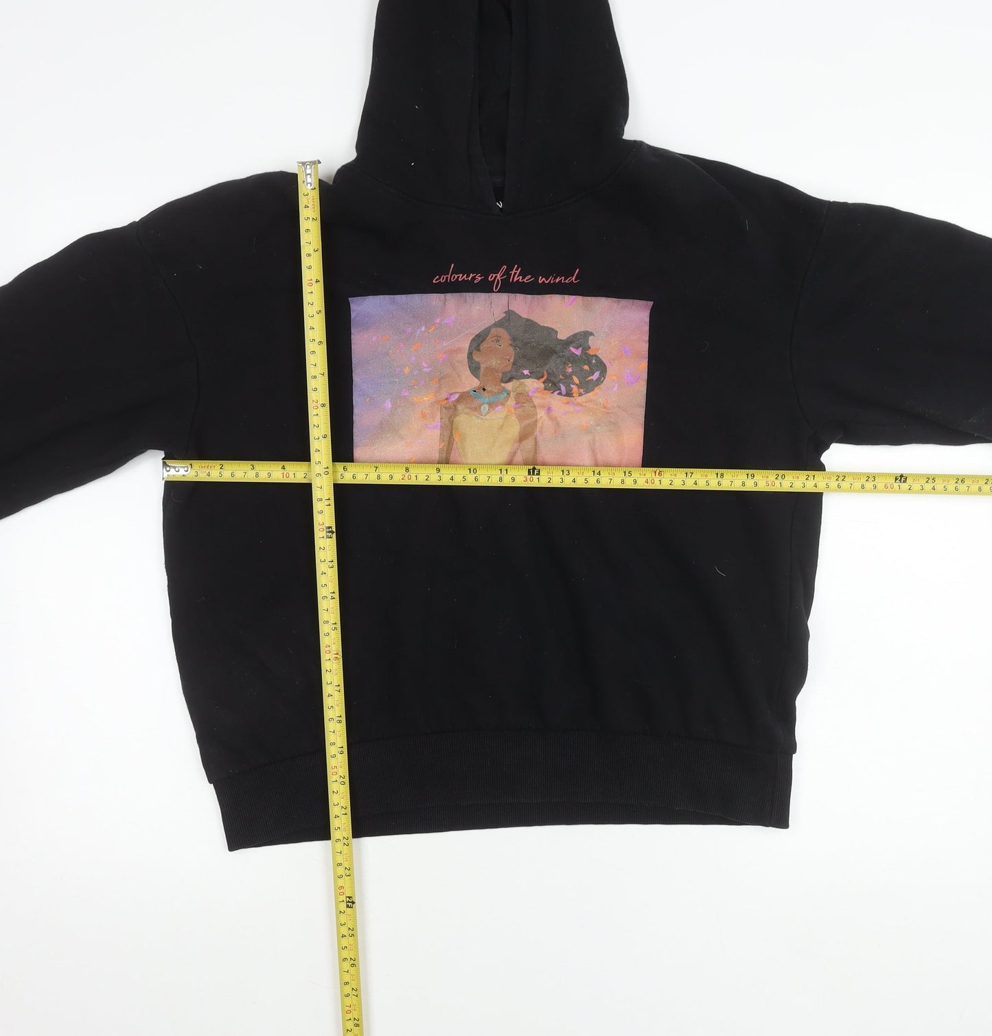 Disney Cropp Womens Black Pocahontas Hoodie Pullover S