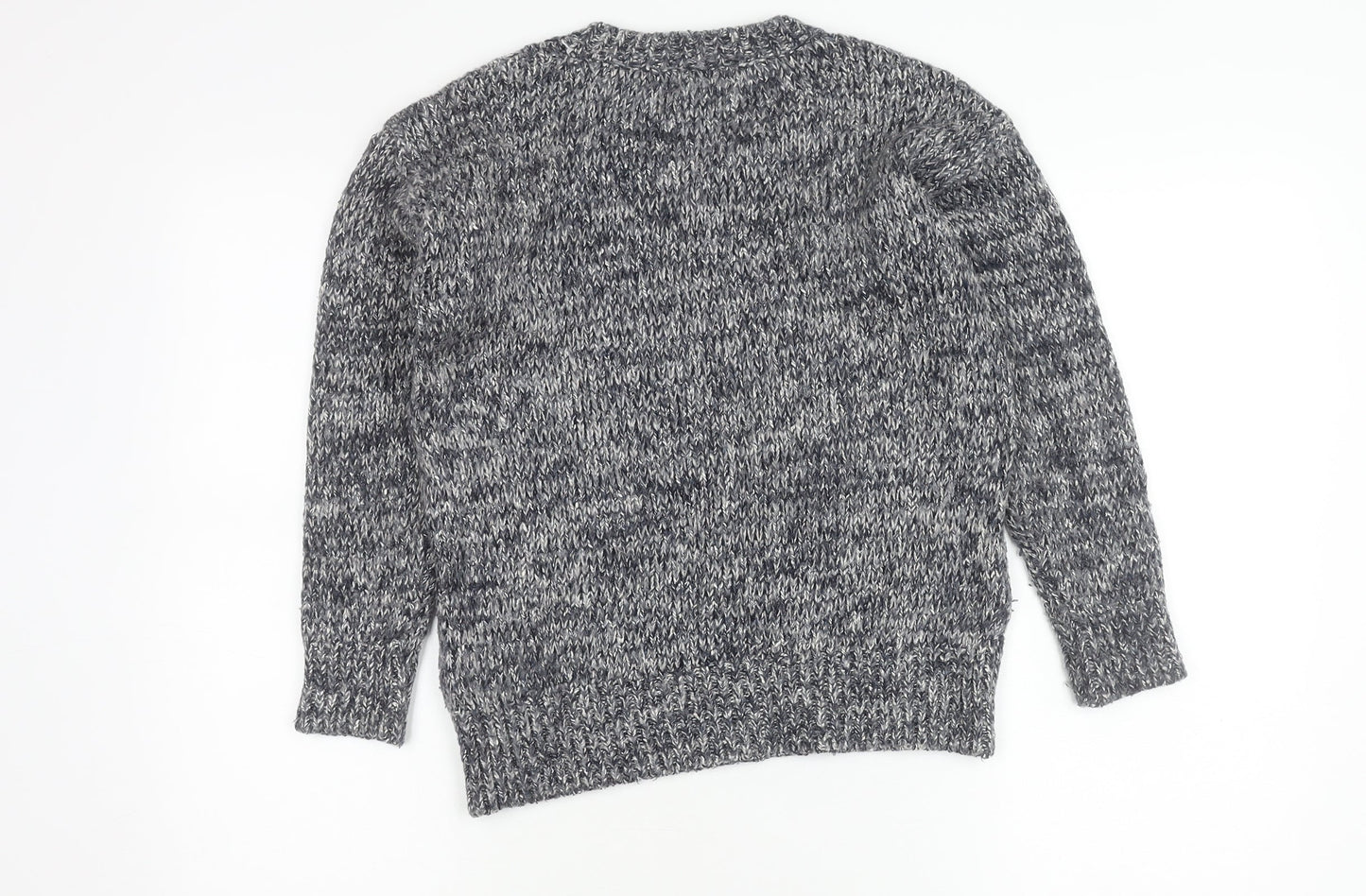 Fat Face Womens Grey Cable-Knit Jumper Size 6 Cotton Blend