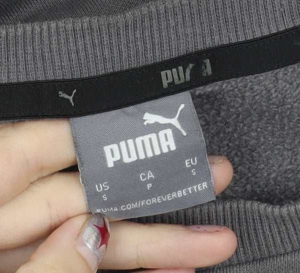Puma Men’s Grey Small Sweatshirt Pullover Crew Neck Logo