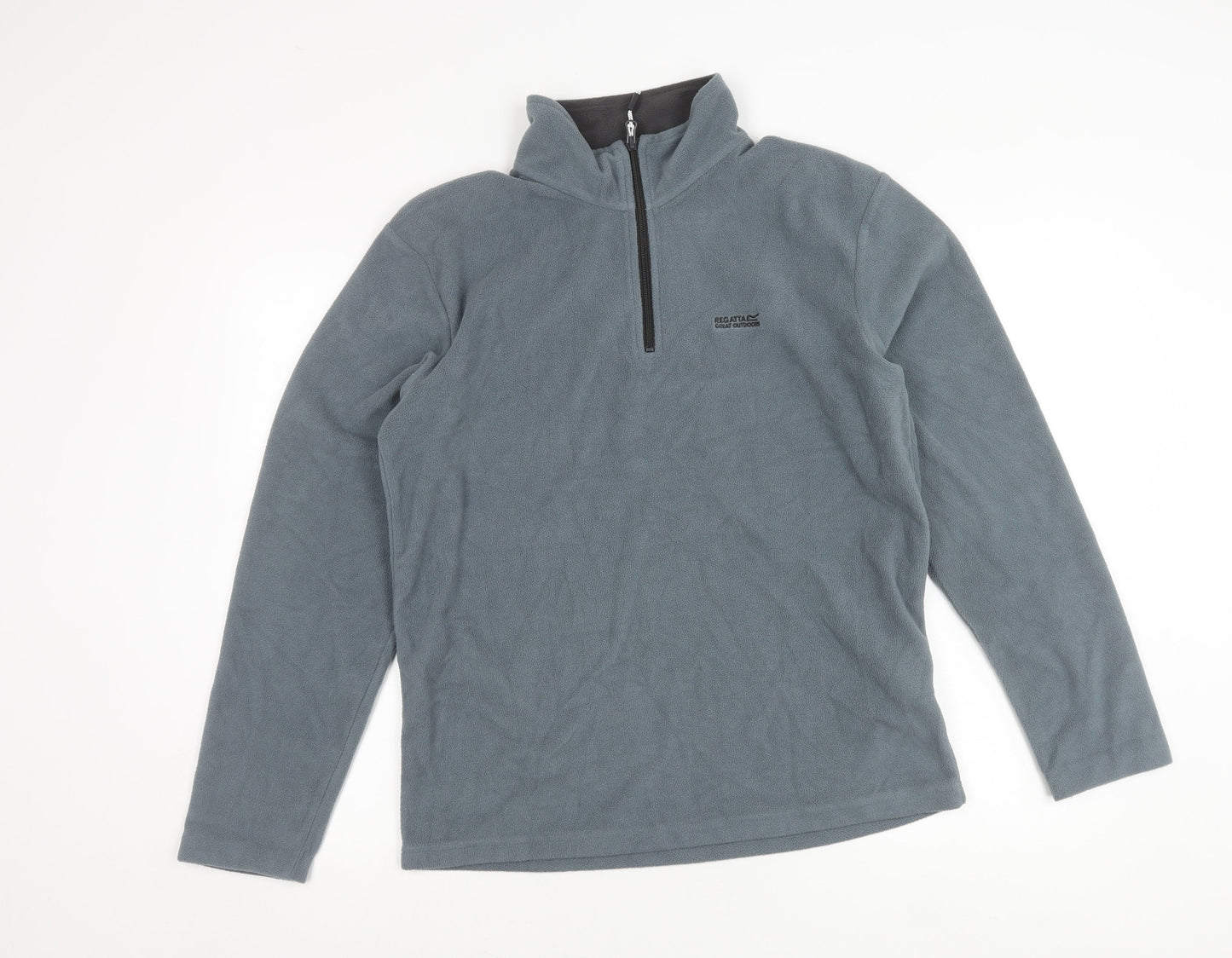 Regatta Mens Grey Fleece Sweatshirt M 1/4 Zip Pullover Outdoor
