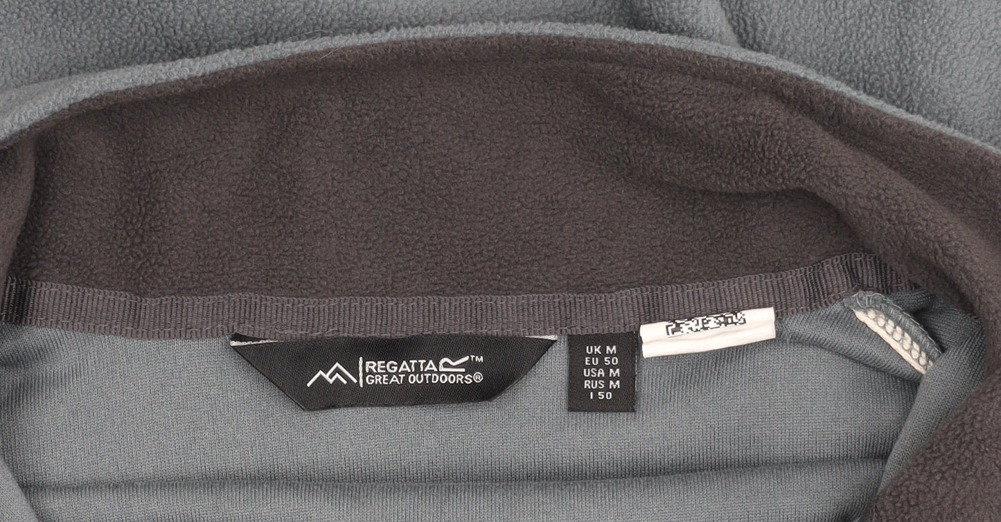 Regatta Mens Grey Fleece Sweatshirt M 1/4 Zip Pullover Outdoor