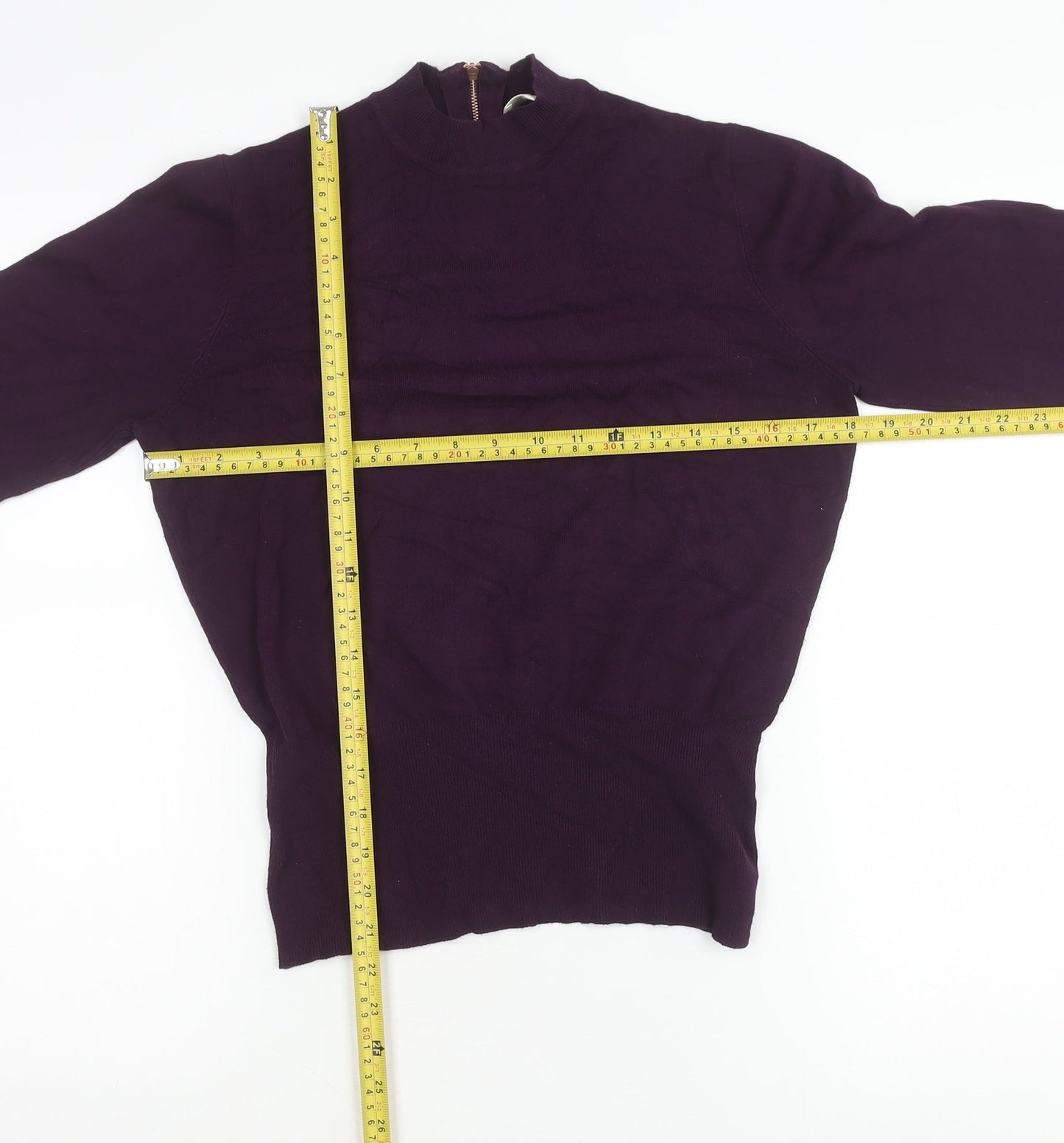 Linea Women’s Purple Mock Neck Full Zip Jumper Size S
