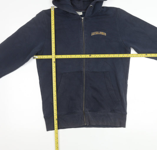 Jack & Jones Men's Blue Full Zip Hooded Jacket Size S