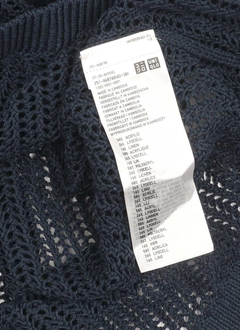 Uniqlo Women’s Blue Open-Knit Pullover Jumper Size S