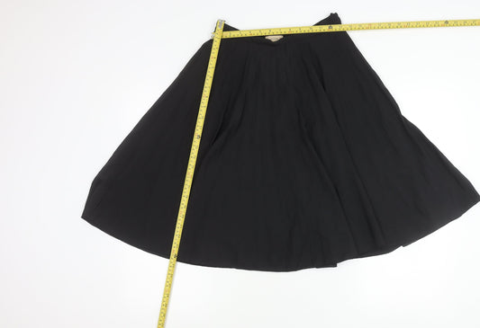 Burberry Women Black Size 6 Midi Pleated Skirt Polyester Chiffon