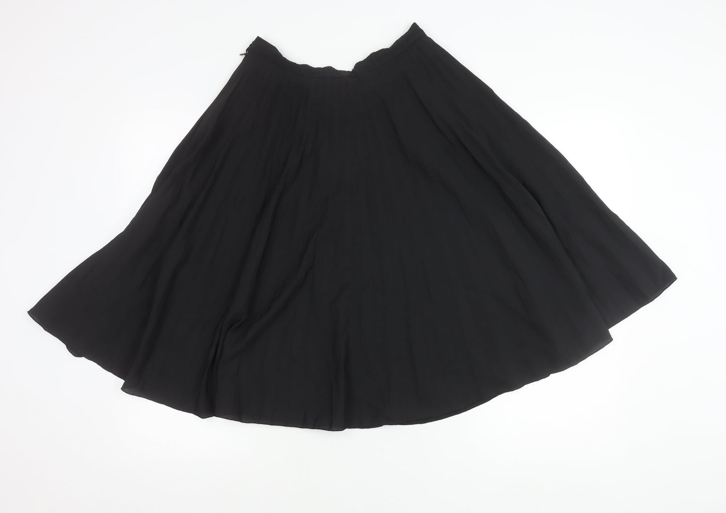 Burberry Women Black Size 6 Midi Pleated Skirt Polyester Chiffon