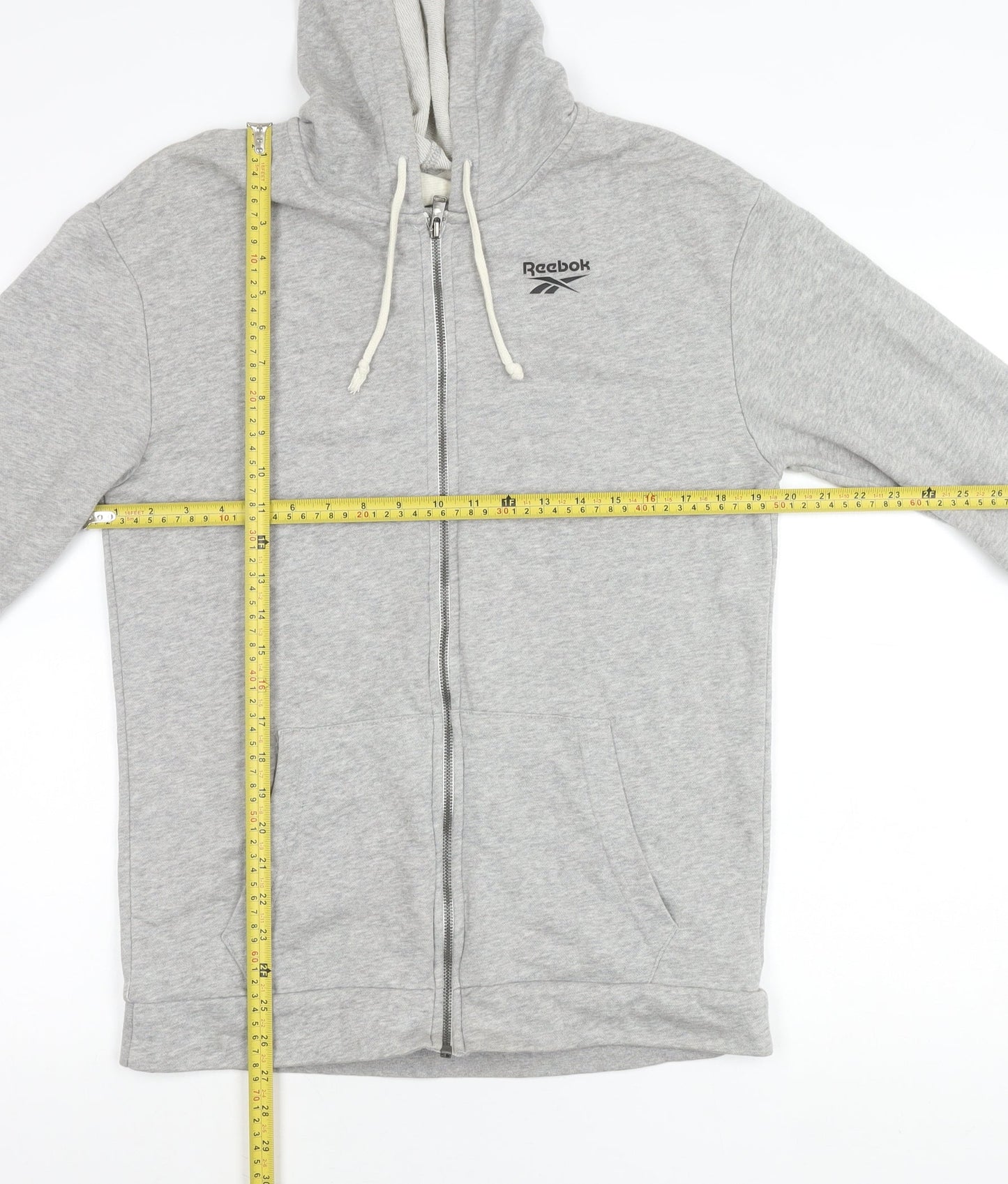 Reebok Men’s Grey Small Full Zip Hoodie Jacket Casual Sports