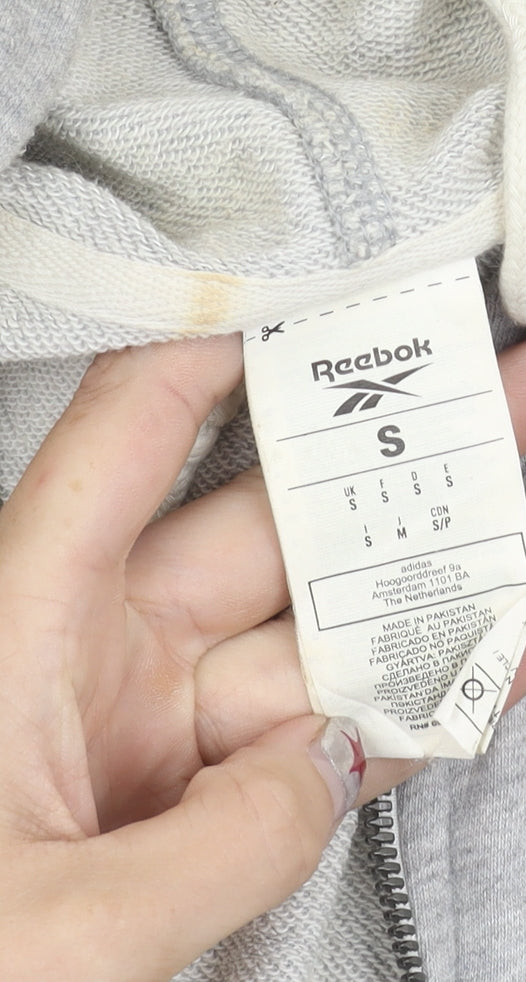 Reebok Men’s Grey Small Full Zip Hoodie Jacket Casual Sports