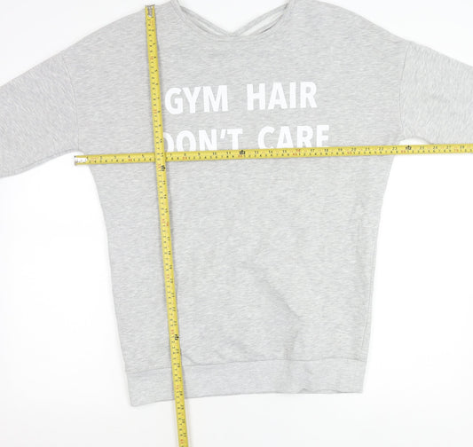 Michelle Keegan Women’s Grey Size 10 Pullover Sweatshirt Gym Quote