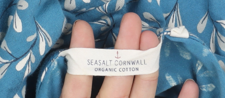 Seasalt Cornwall Women’s Blue Floral Cotton A-Line Dress Size 18
