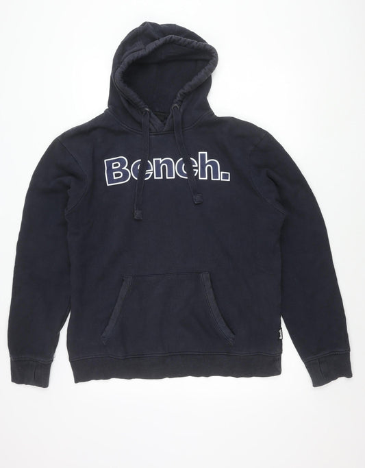Bench Mens XL Blue Pullover Hoodie Logo Graphic Hooded Sweatshirt