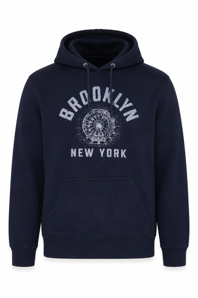 Lane Seven Men’s Blue Pullover Hoodie S Brooklyn Graphic Hooded Sweatshirt
