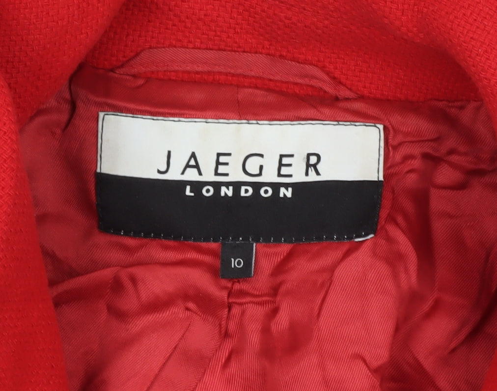 Jaeger Women’s Red Wool Blend Mid-Length Coat UK 10