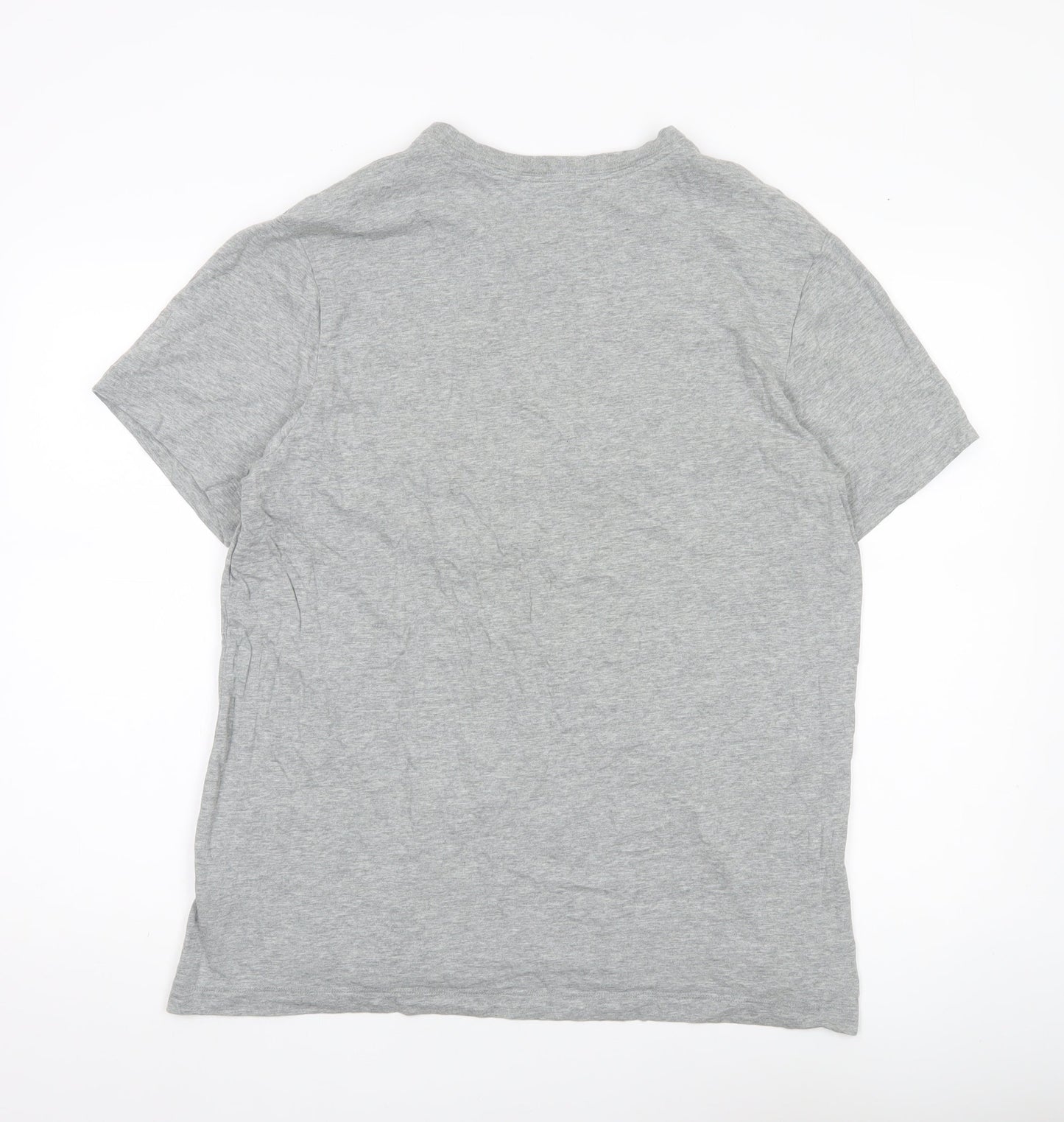 Nike Men's Grey Large Sports Logo T-Shirt Crew Neck