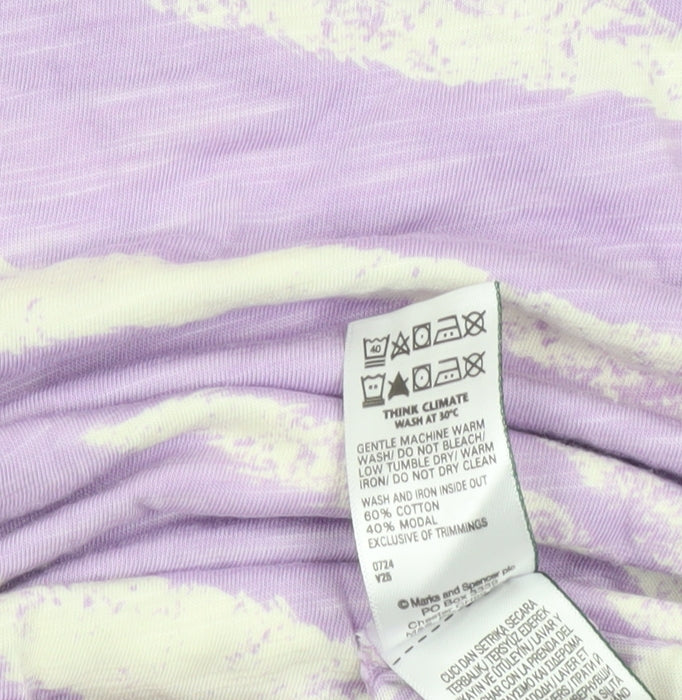 Marks and Spencer Womens Purple Animal Print T-Shirt Size 10