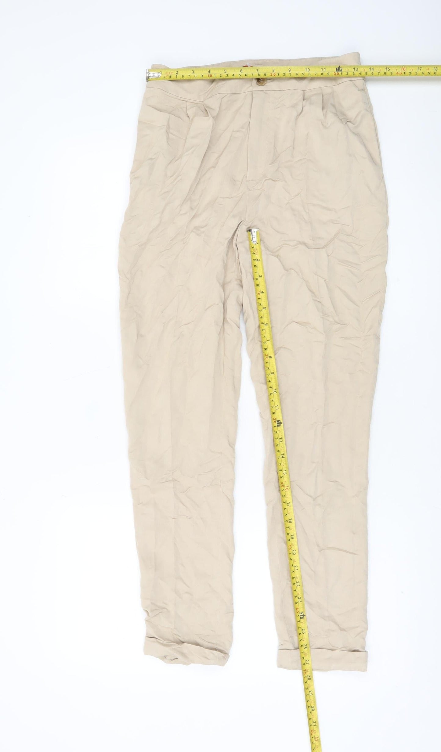 L.K. Bennett Women’s Beige Chino Trousers Size 6 Regular Fit