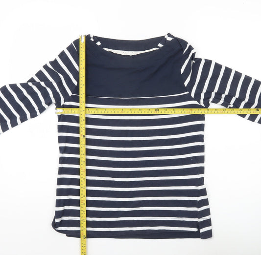 Regatta Womens Blue Striped Nautical Boat Neck Top Size 10