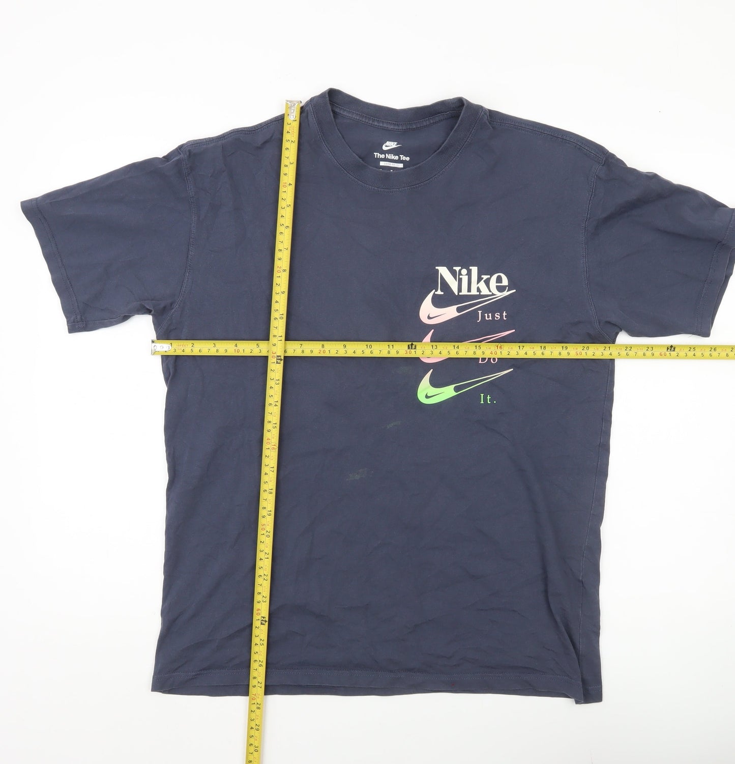 Nike Men’s Blue Graphic Logo T-Shirt Size M Loose Fit Short Sleeve