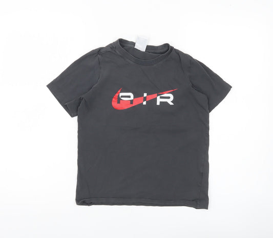 Nike Boys Black AIR Logo Graphic T-Shirt Short Sleeve 12-13 Years