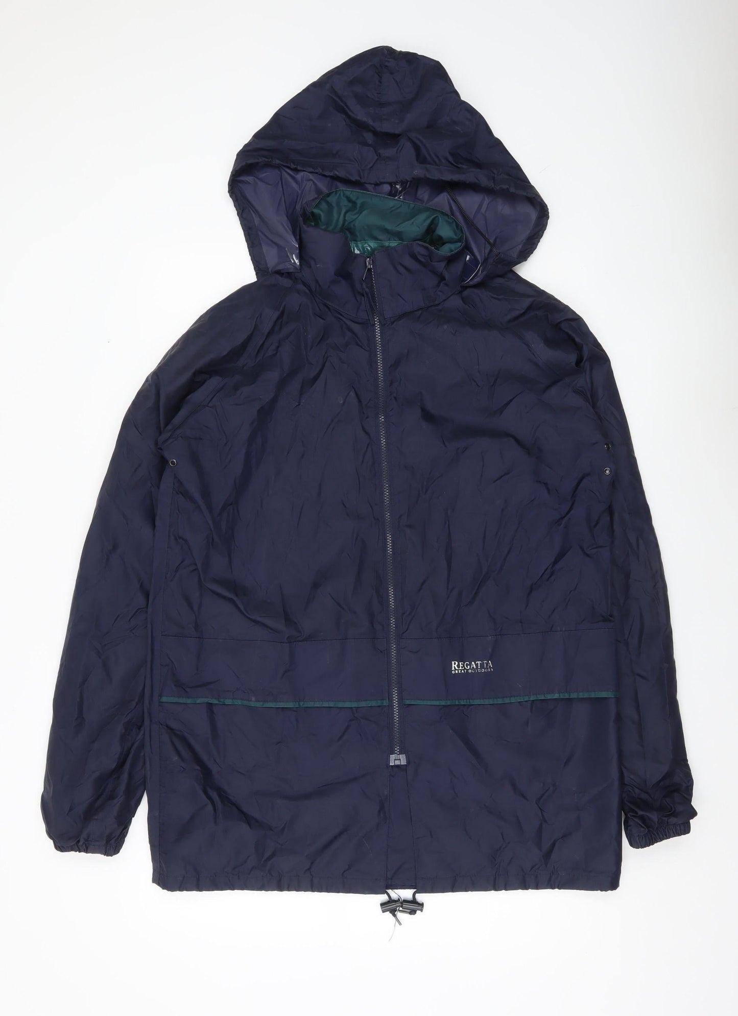 Regatta Mens Blue Small Hooded Rain Coat Jacket Outdoor Waterproof