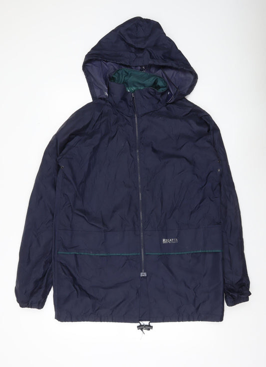 Regatta Mens Blue Small Hooded Rain Coat Jacket Outdoor Waterproof