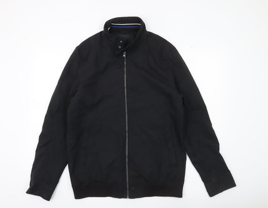 F&F Men's Black M Basic Zip Jacket Cotton Nylon Casual