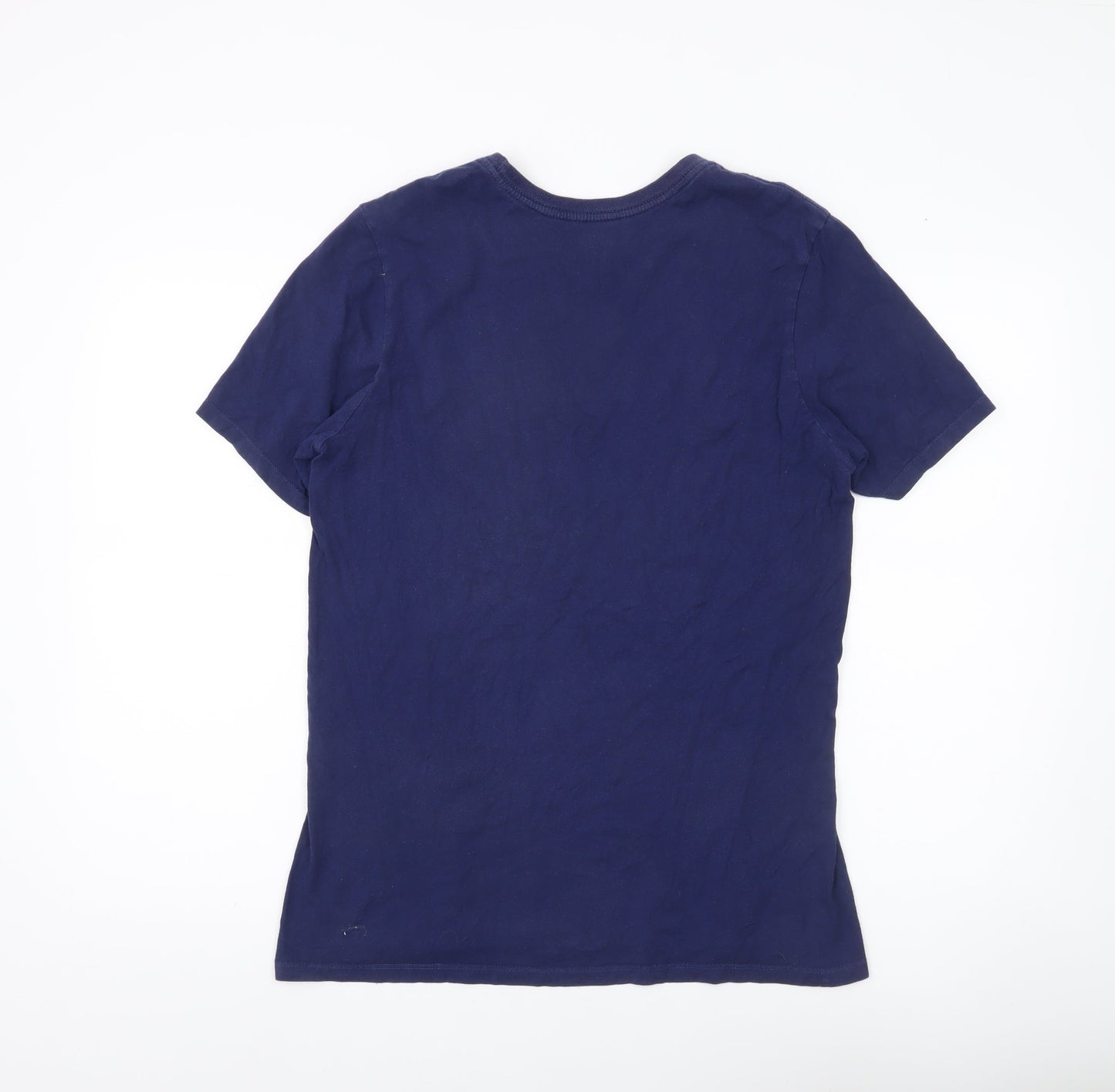 Nike Men's Blue Medium Athletic Fit Graphic Logo T-Shirt