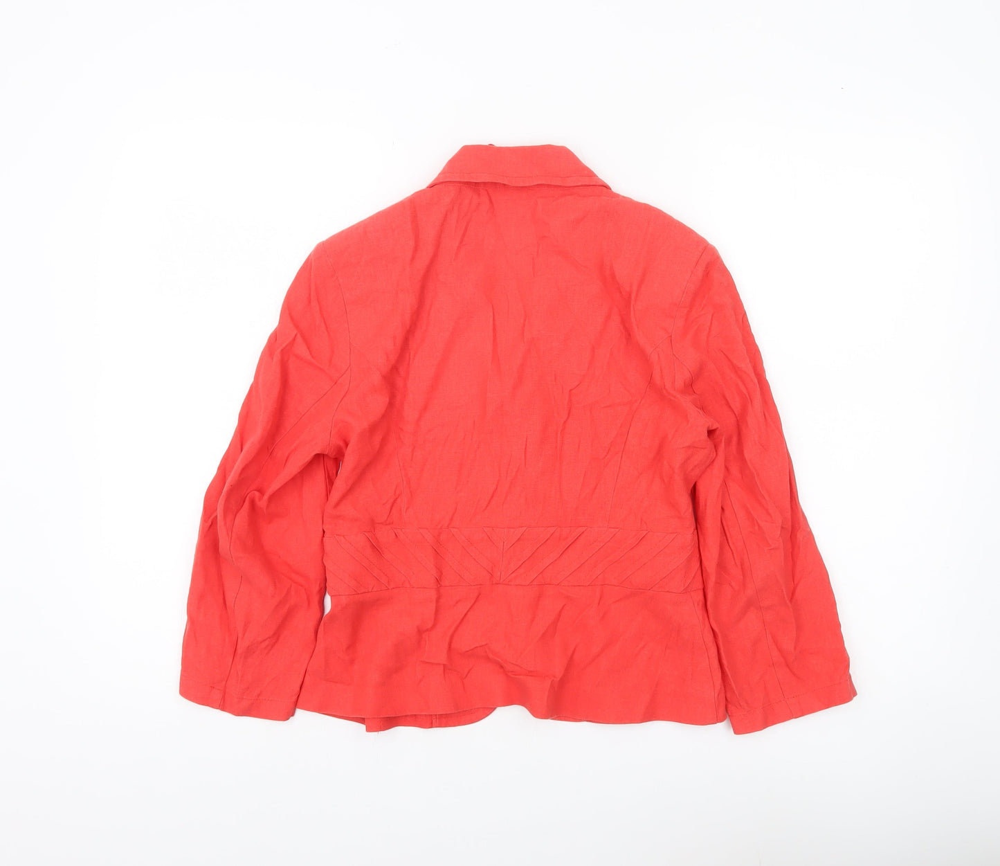 Marks and Spencer Women’s Red Single-Breasted Suit Jacket UK 10 Linen Blend