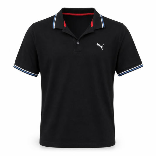 Puma Men's Black Medium Polo Shirt Short Sleeve Cotton Sport