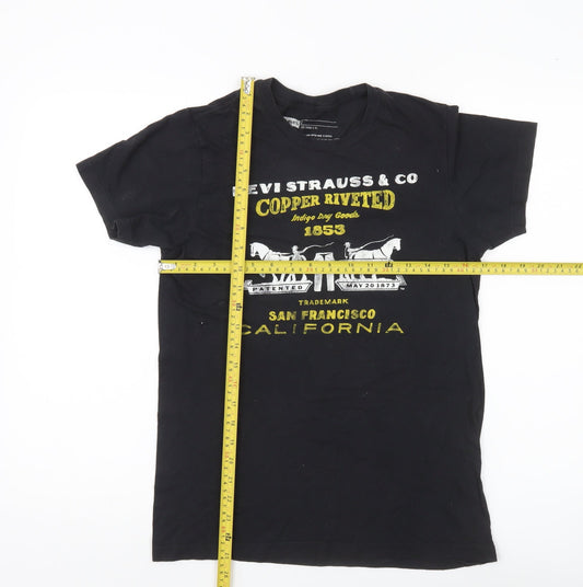 Levi's Men's Black Small Graphic Print T-Shirt Classic Logo