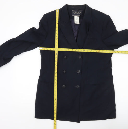 Mondi Classics Men’s Blue Wool Double-Breasted Blazer Jacket Size 42