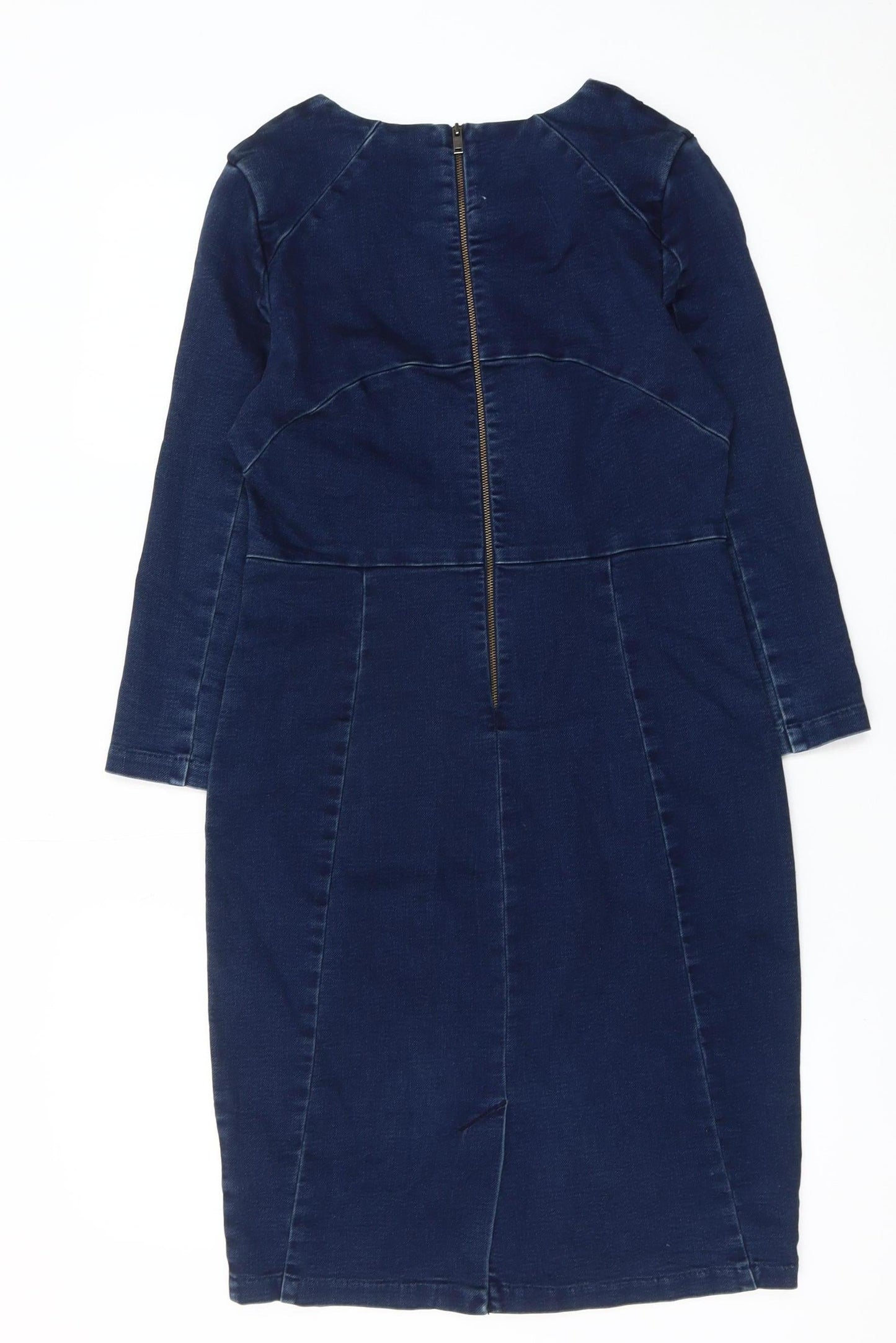 Sandwich Womens Blue Sheath Dress Size 8 Knee Length 3/4 Sleeve