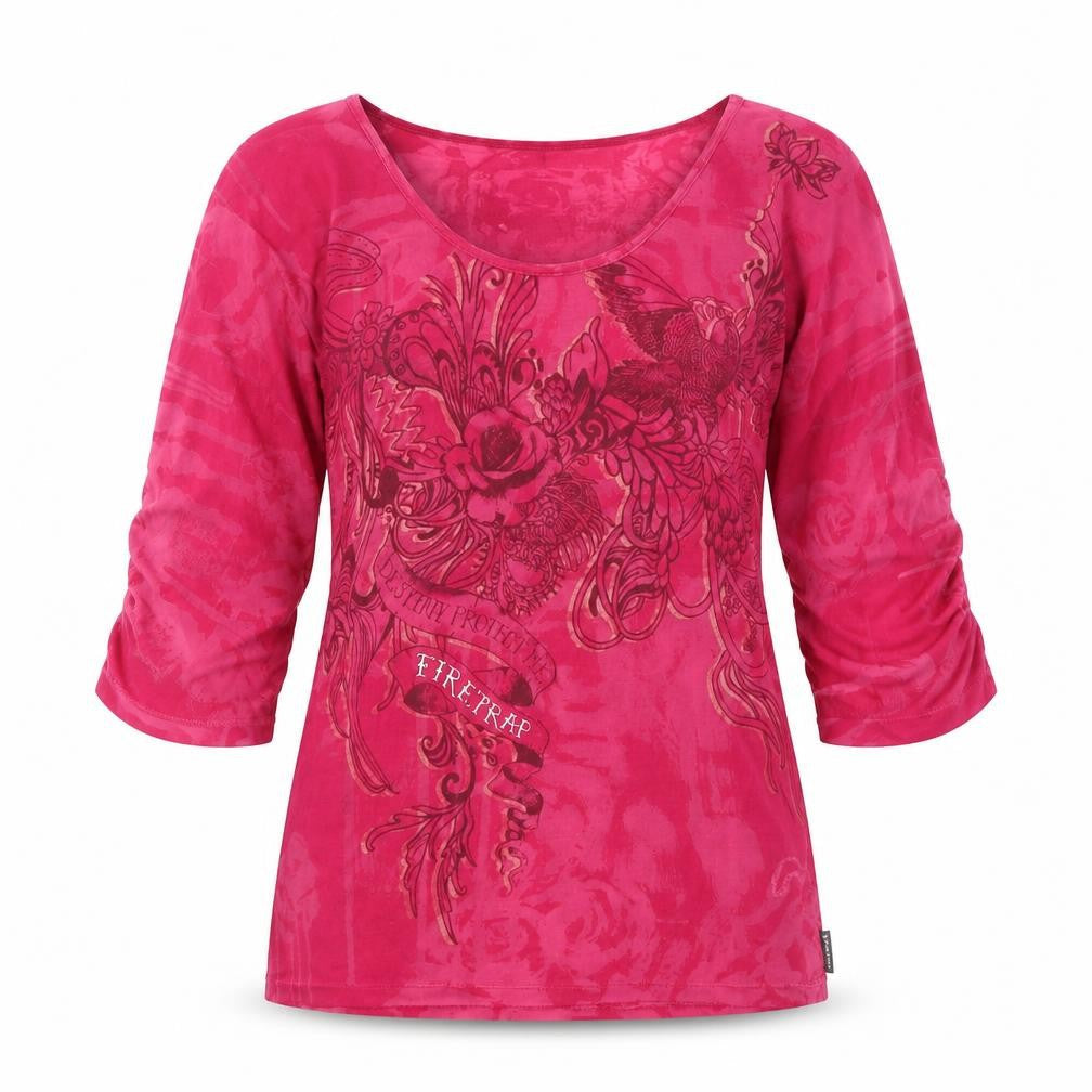 Womens UK Size S Firetrap Pink Viscose Blend T-Shirt