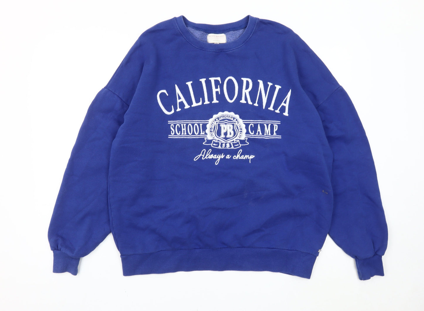 Pull&Bear Teens Womens Blue Graphic Print Sweatshirt Size S