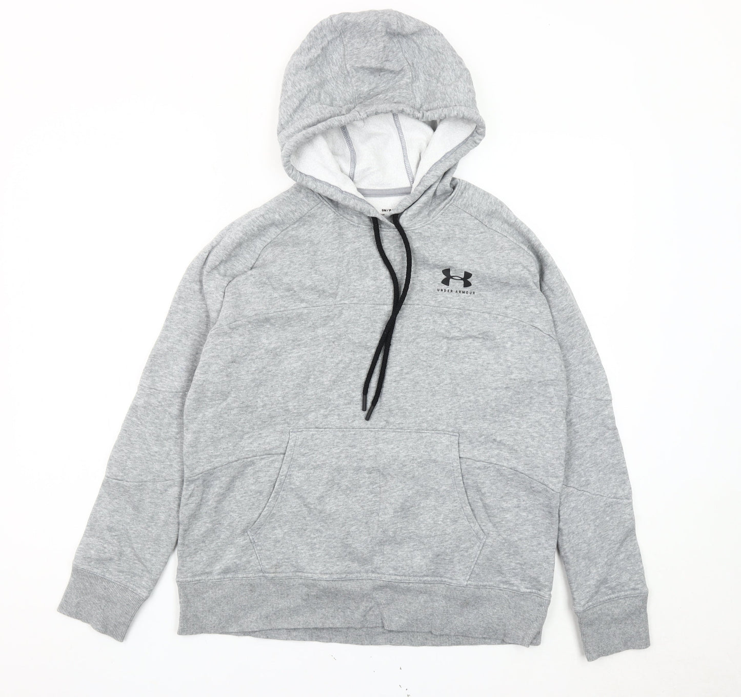 Under Armour Boys Grey Pullover Hoodie S Relaxed Fit Sports Cotton Blend