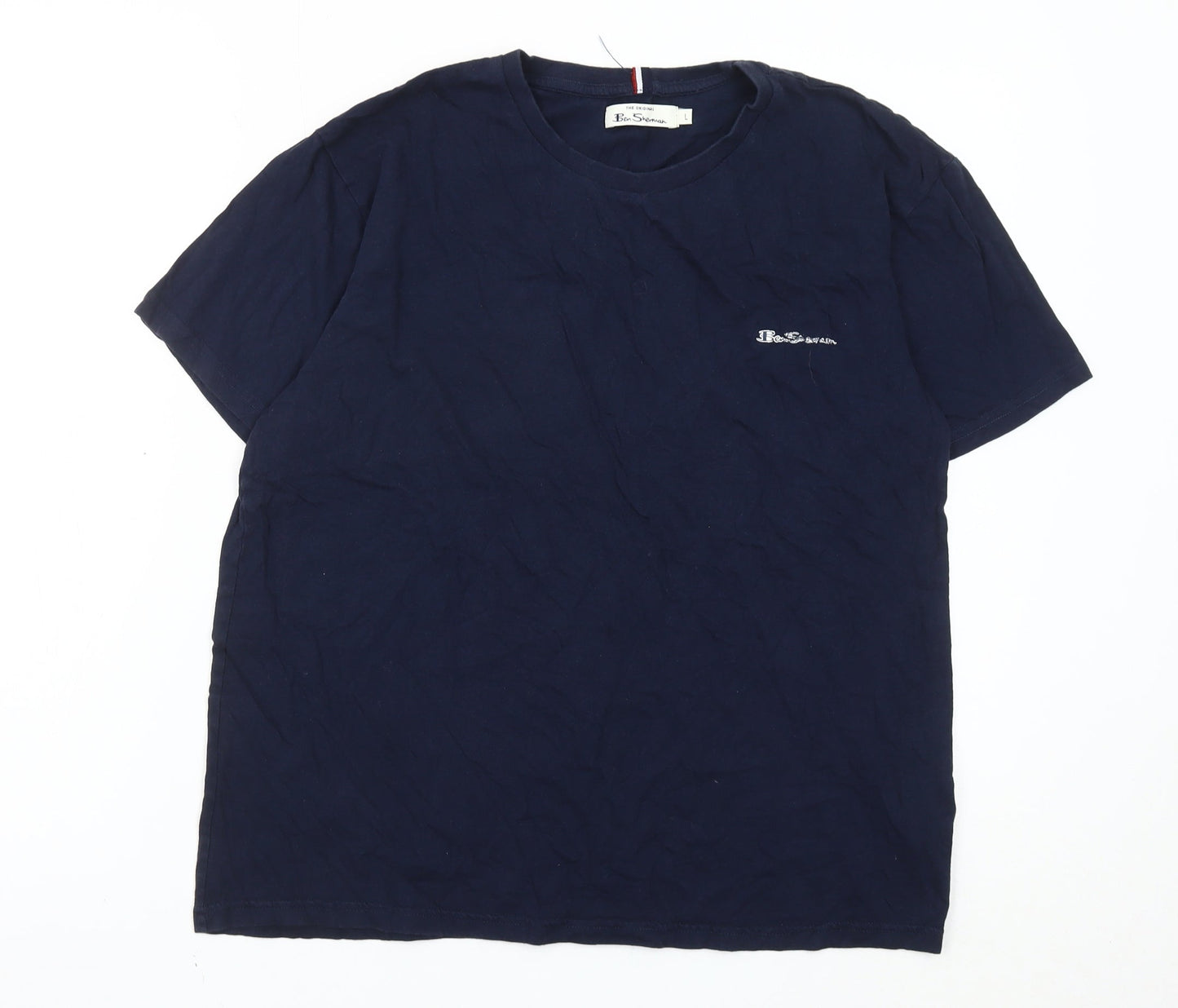 Ben Sherman Men's Blue Cotton Logo T-Shirt Size L
