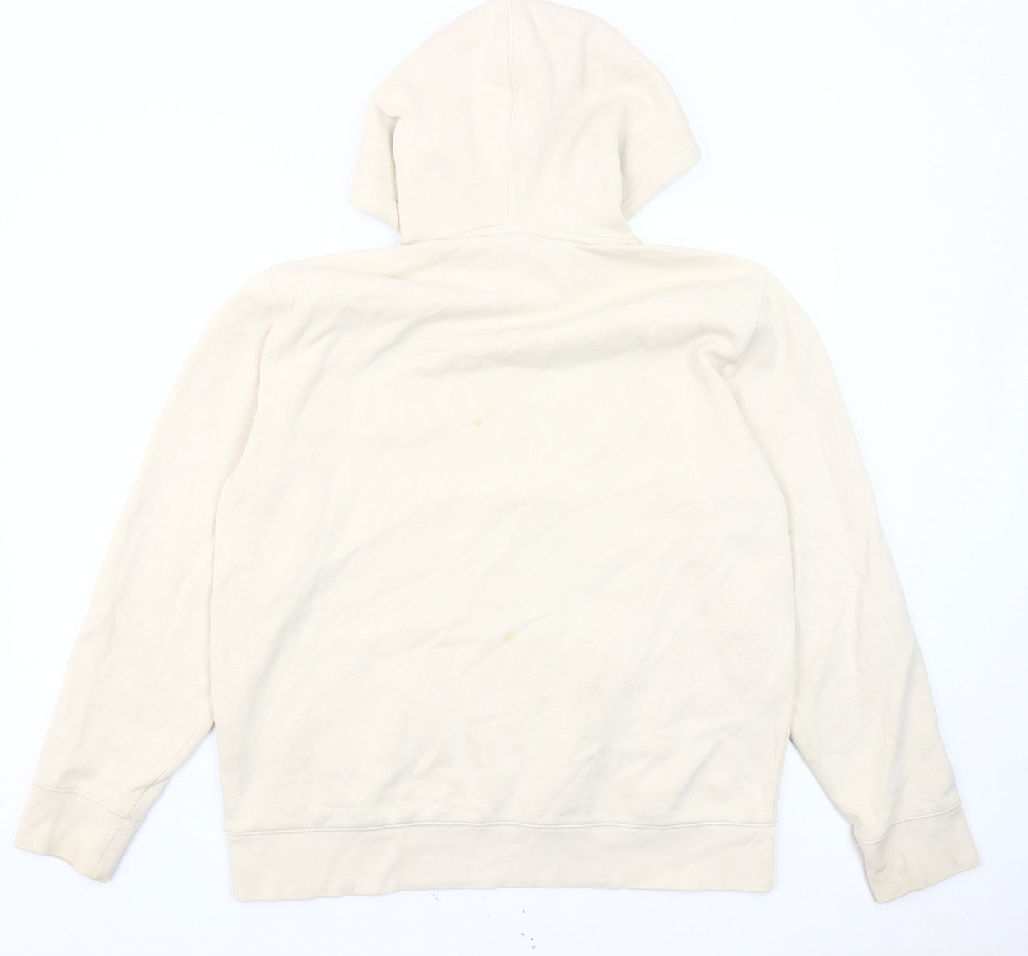 Levi's Men Beige Pullover Hoodie L Logo Graphic Fleece