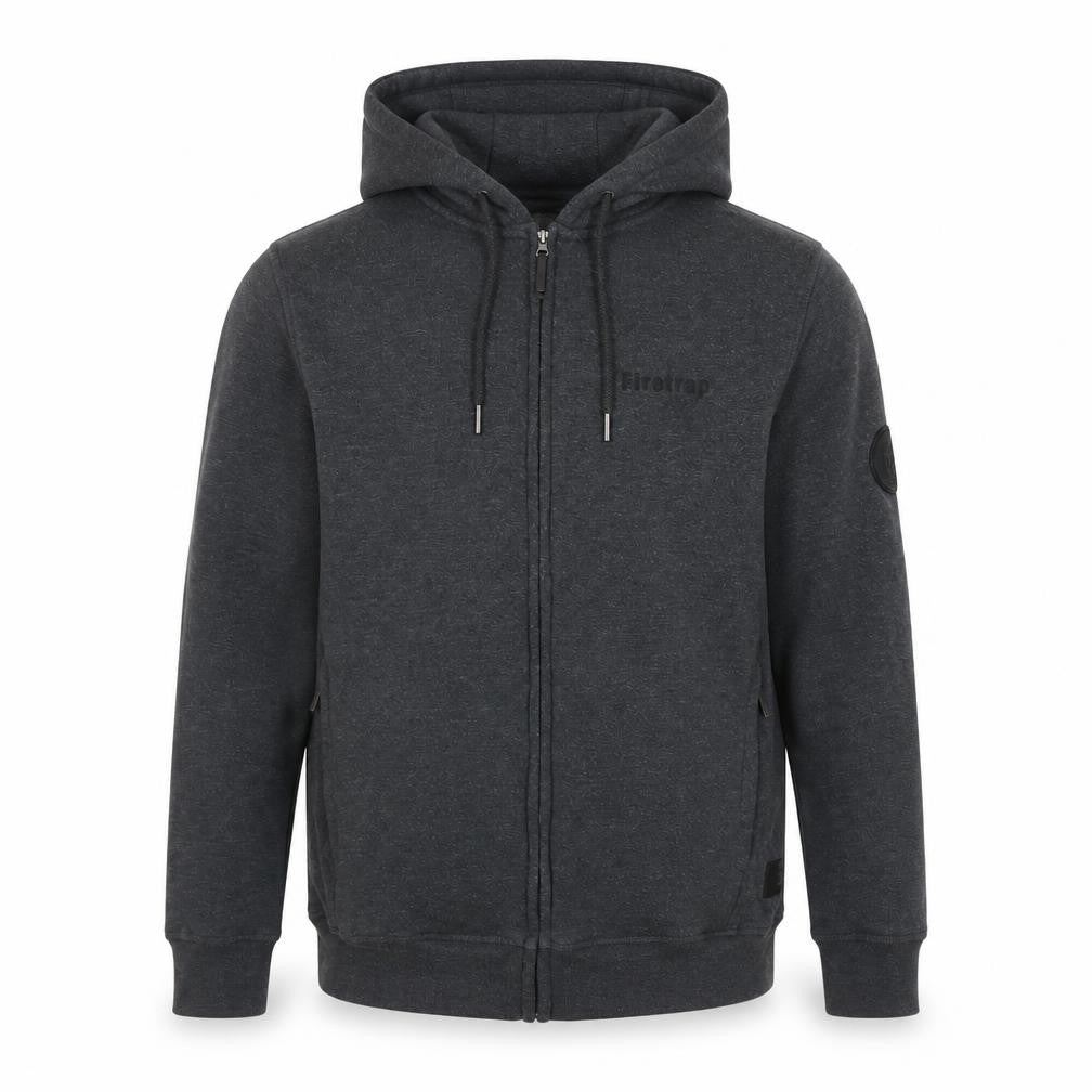 Mens UK S Regular Firetrap Grey Full Zip Hoodie