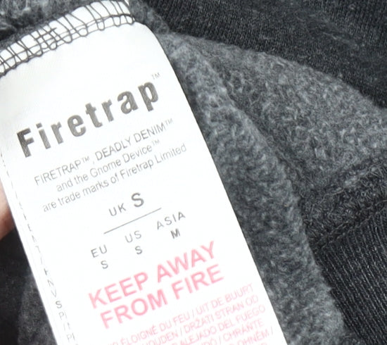 Firetrap Men’s Grey Full Zip Hoodie Size S Regular Cotton Blend