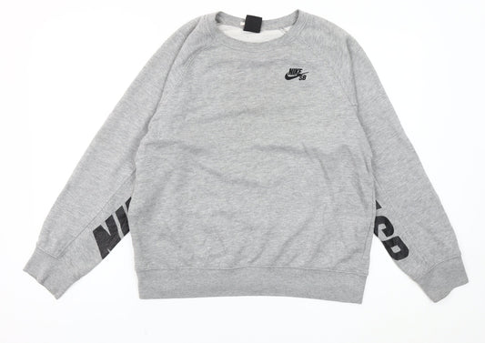 Nike Boys Grey SB Crew Neck Sweatshirt XL 13-15 Years Skateboarding Logo