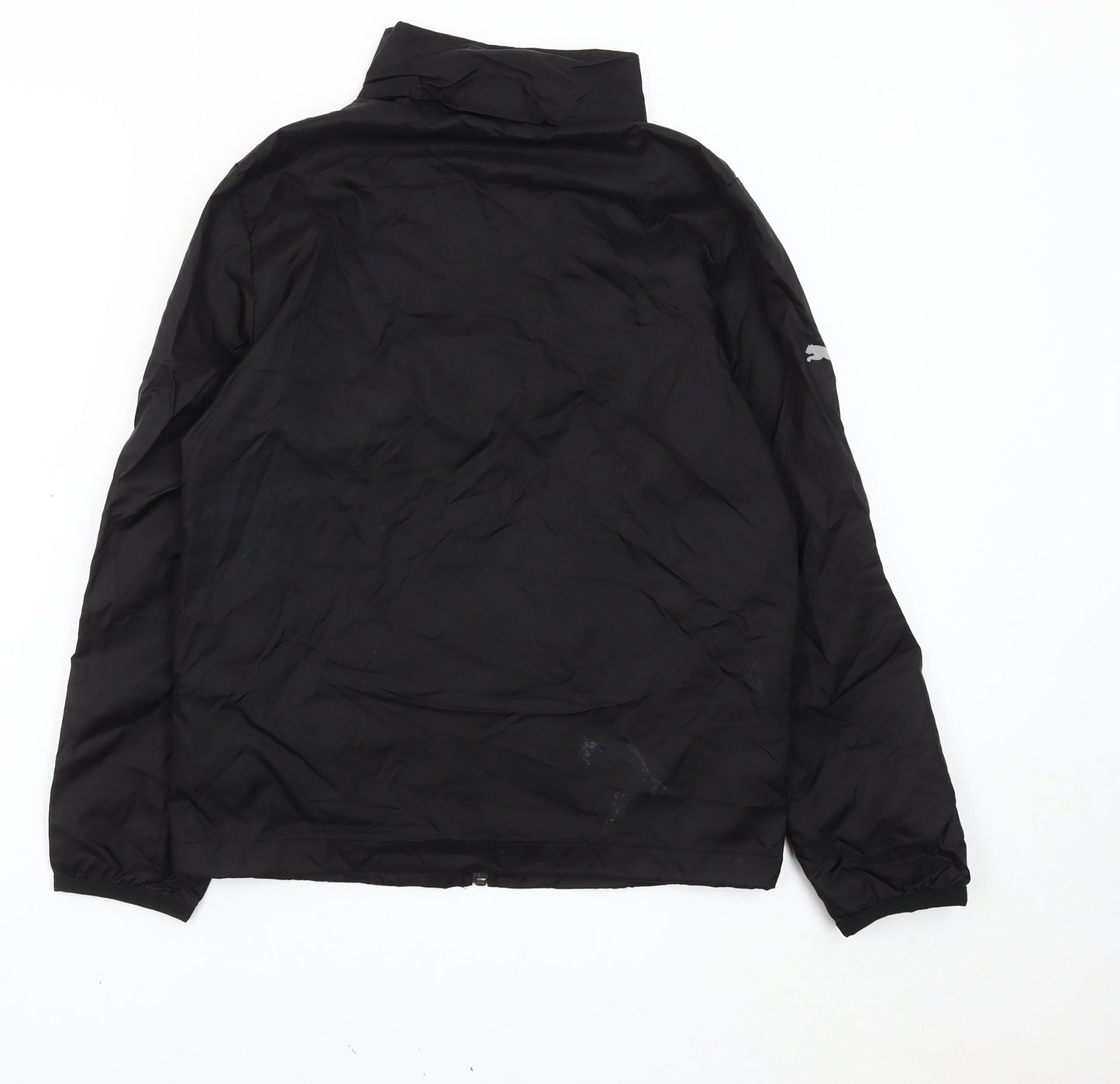 Puma Boys Black 12 Years Windbreaker Jacket Lightweight Full Zip 30-32"