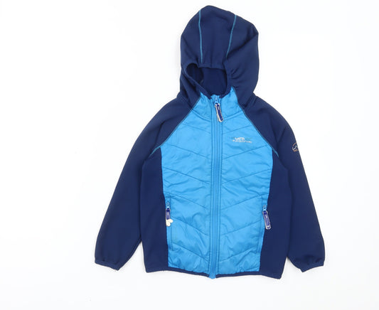 Regatta Boys Blue 5-6 Years Hooded Puffer Jacket Outdoor Zip Coat