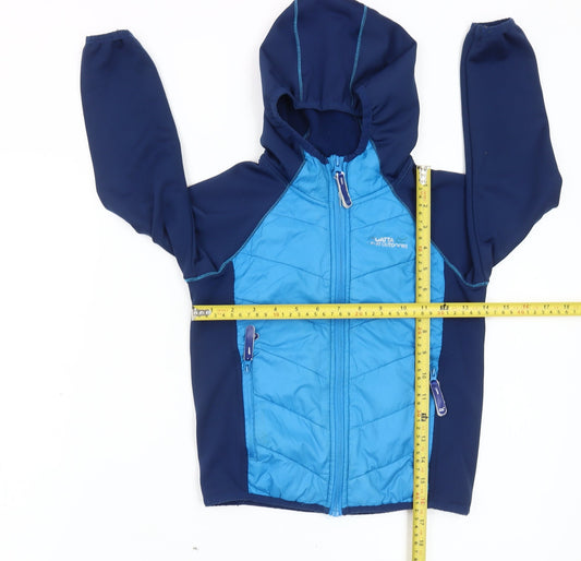Regatta Boys Blue 5-6 Years Hooded Puffer Jacket Outdoor Zip Coat
